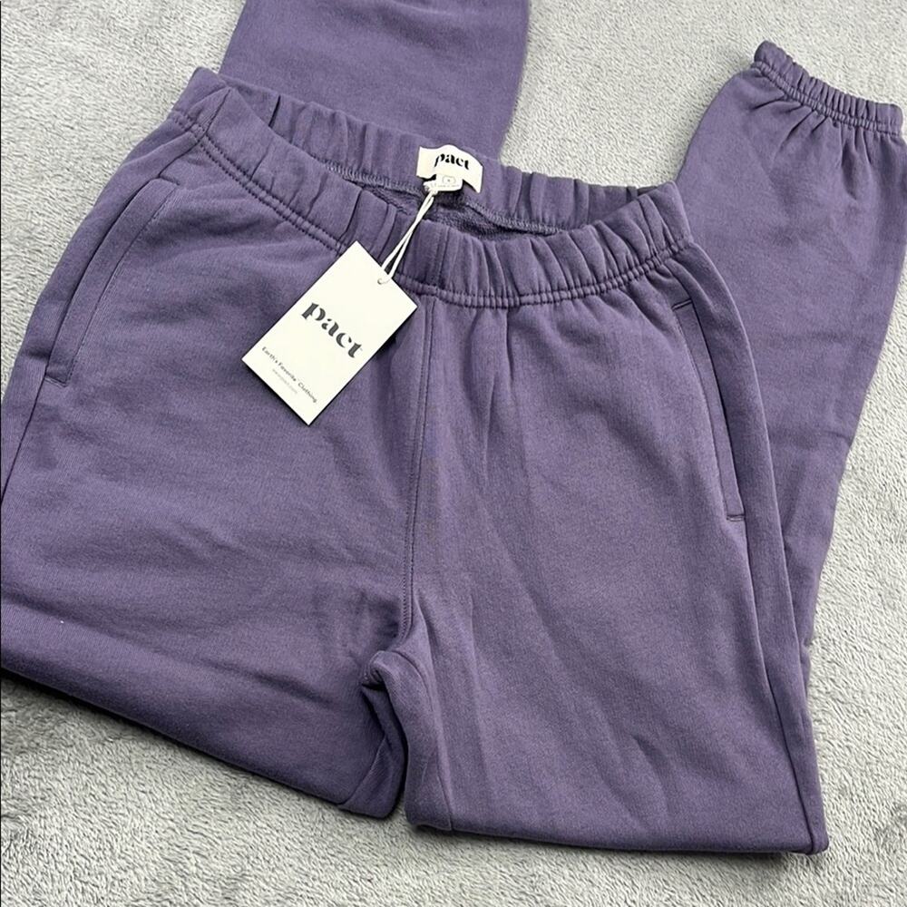 NEW PACT S 100% Organic Cotton Purple Joggers Cadet Terry Downtime Sweatpants‎